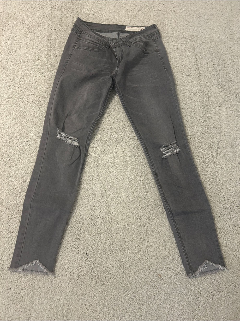 Wishlist Gray Distressed Skinny Jeans
